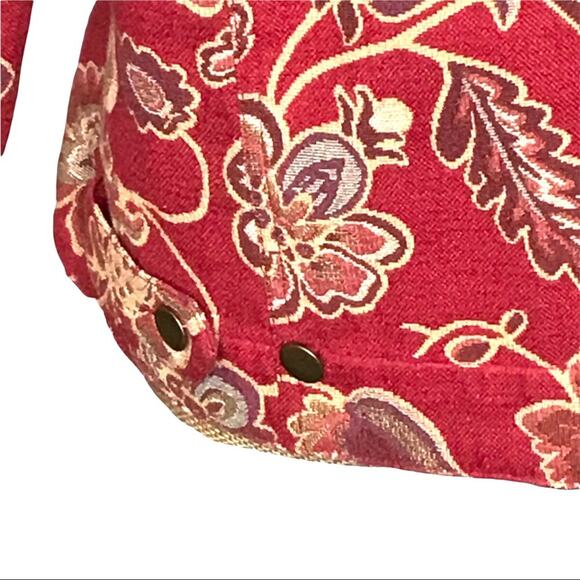 Stonebridge Size Small Floral Tapestry Trucker Style Jacket-Cinnamon Red - Picture 10 of 15
